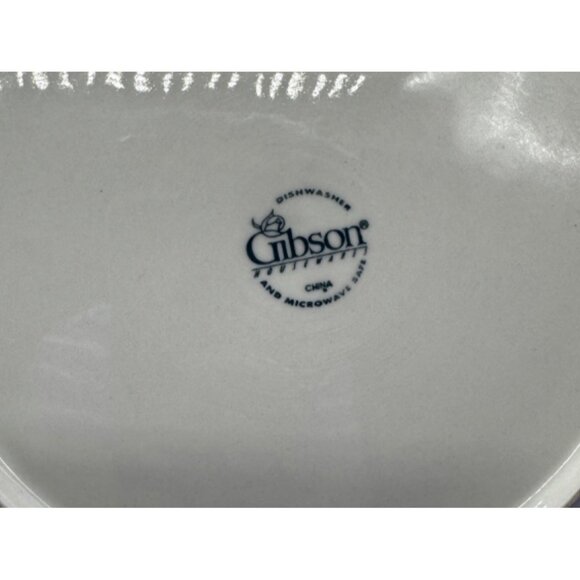 Vtg Gibson China White Embossed Raised Fruit Chop Plate/Serving Platter 12" Dia. - Picture 7 of 8